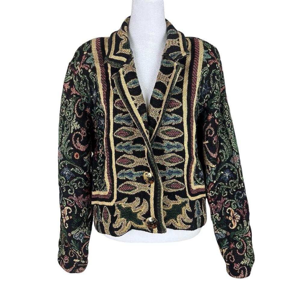 Vintage Painted Pony Tapestry Jacket Western Grandma Core Retro Boho One Size